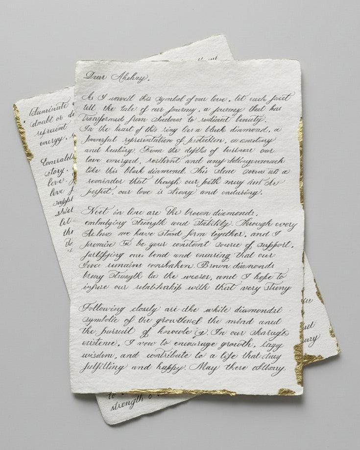 Hand Calligraphed Letter with Scroll Box