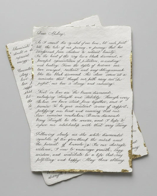 Hand Calligraphed Letter with Scroll Box