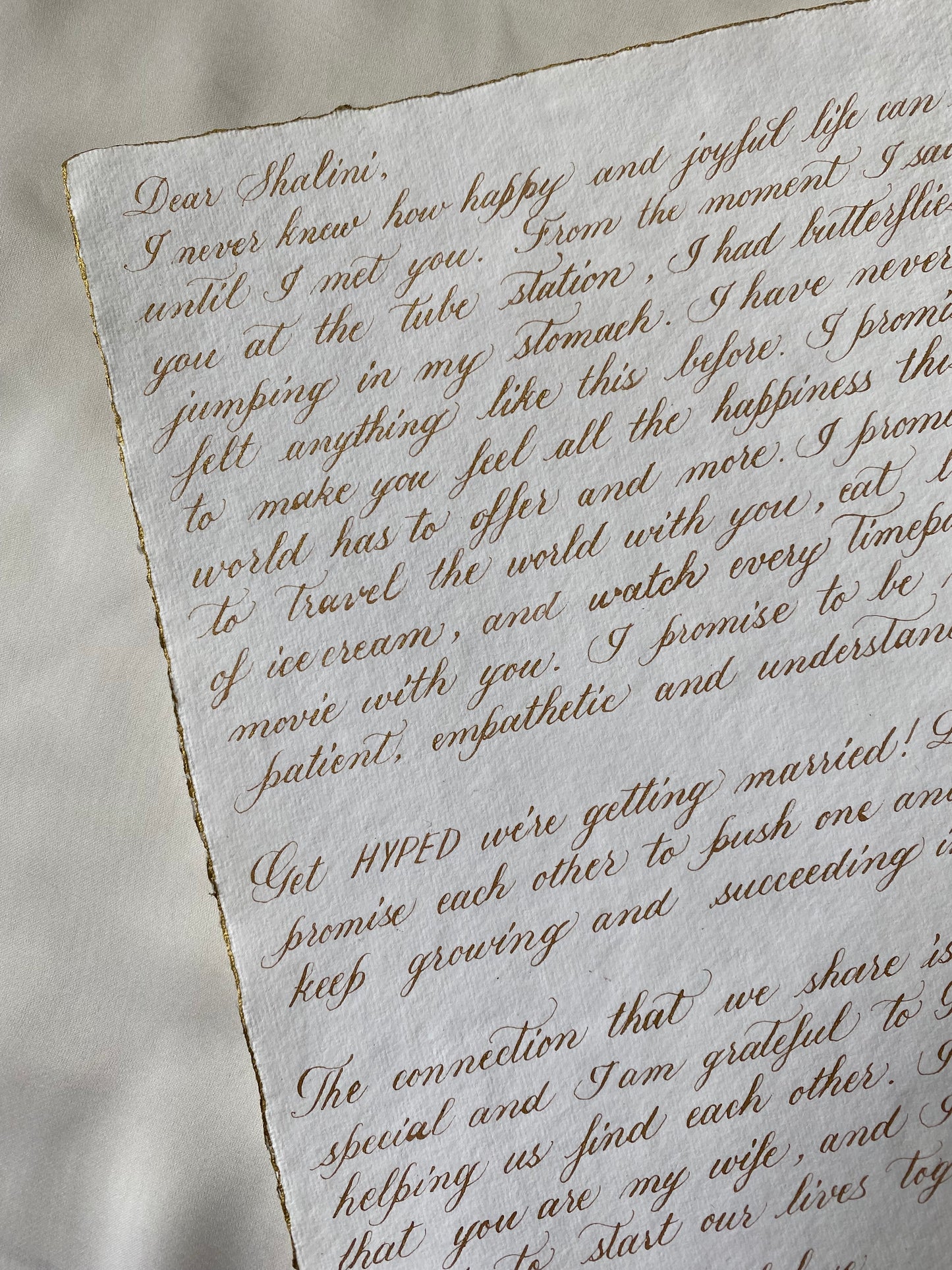 Hand Calligraphed Letter with Scroll Box