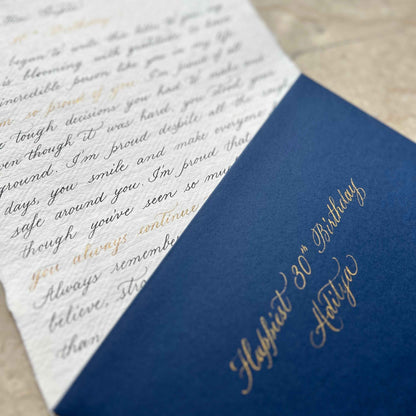 Hand Calligraphed Letter with Envelope - Marigold By Sadhika-