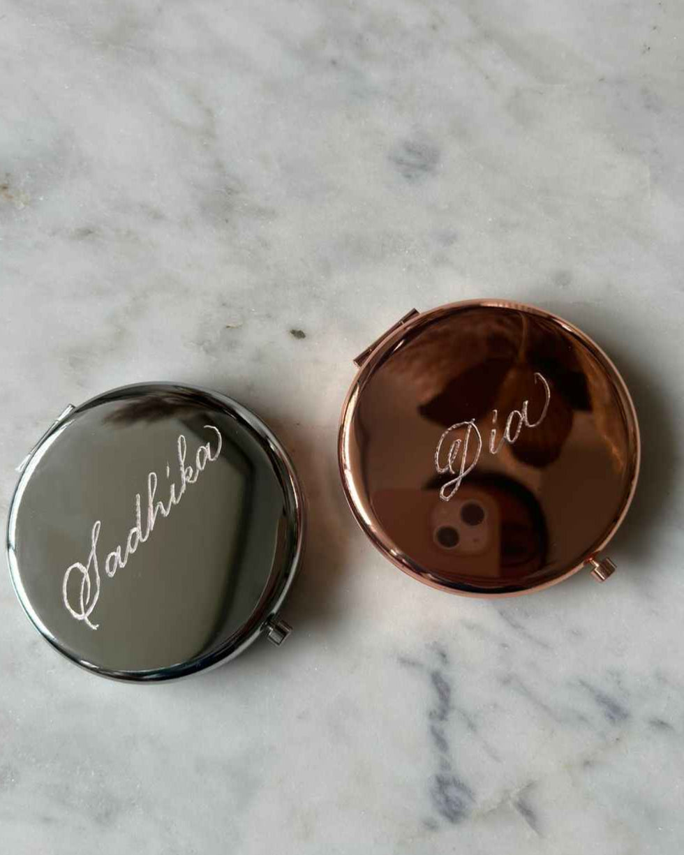 Personalised Pocket Mirror Engraving