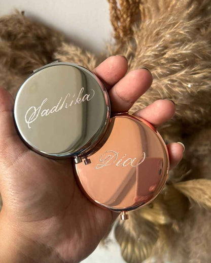 Personalised Pocket Mirror Engraving