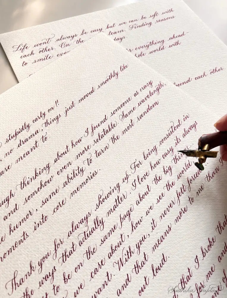 Hand Calligraphed Letter with Envelope