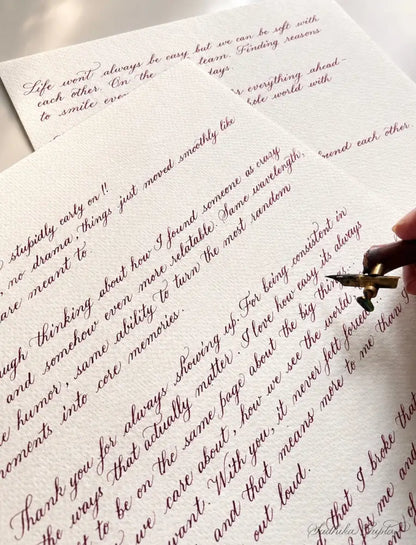 Hand Calligraphed Letter with Envelope
