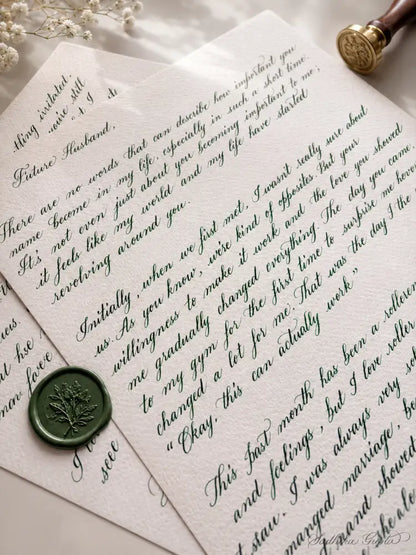 Hand Calligraphed Letter with Envelope