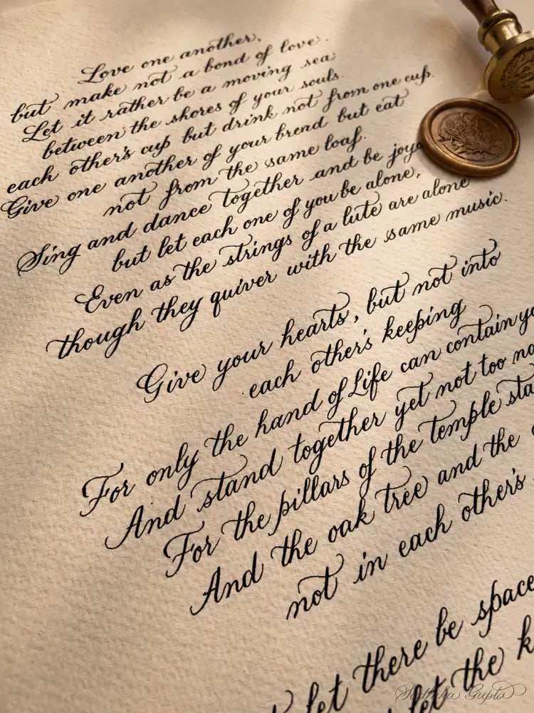 Hand Calligraphed Letter with Envelope
