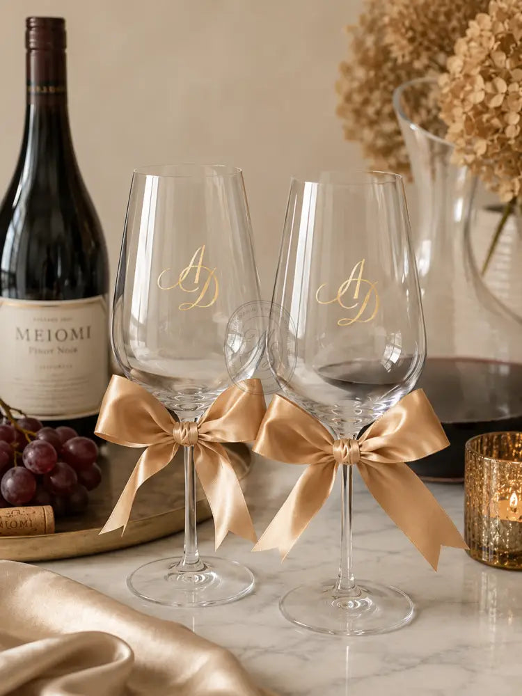 Personalised Engraved Wine Glasses - Marigold By Sadhika